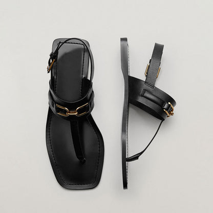 Bodil | Women’s Orthopedic Buckled T-Strap Flat Sandals
