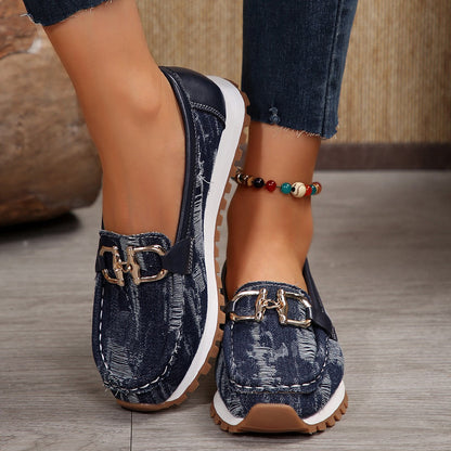 OrthoCare Denim Comfort Loafers – Lightweight Slip-On Casual Walking Shoes