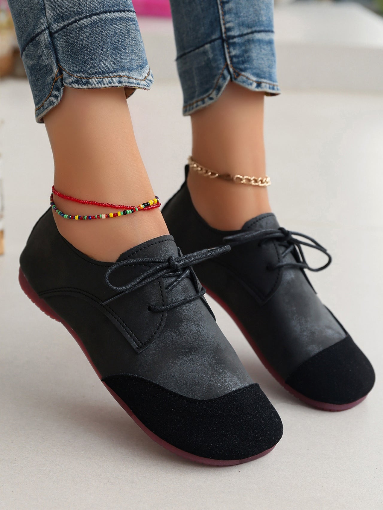 OrthoCare Women’s Vintage Lace-Up Flats – Soft Comfort Casual Oxford Shoes