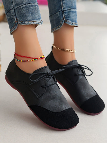 OrthoCare Women’s Vintage Lace-Up Flats – Soft Comfort Casual Oxford Shoes