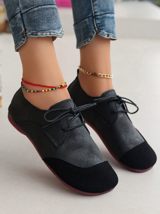 OrthoCare Women’s Vintage Lace-Up Flats – Soft Comfort Casual Oxford Shoes