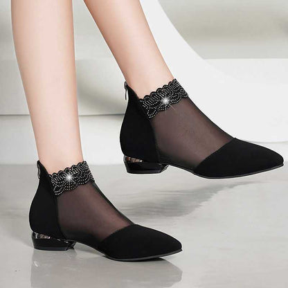 Zinnara | Women’s Orthopedic Mesh Pointed Toe Low Heel Pumps