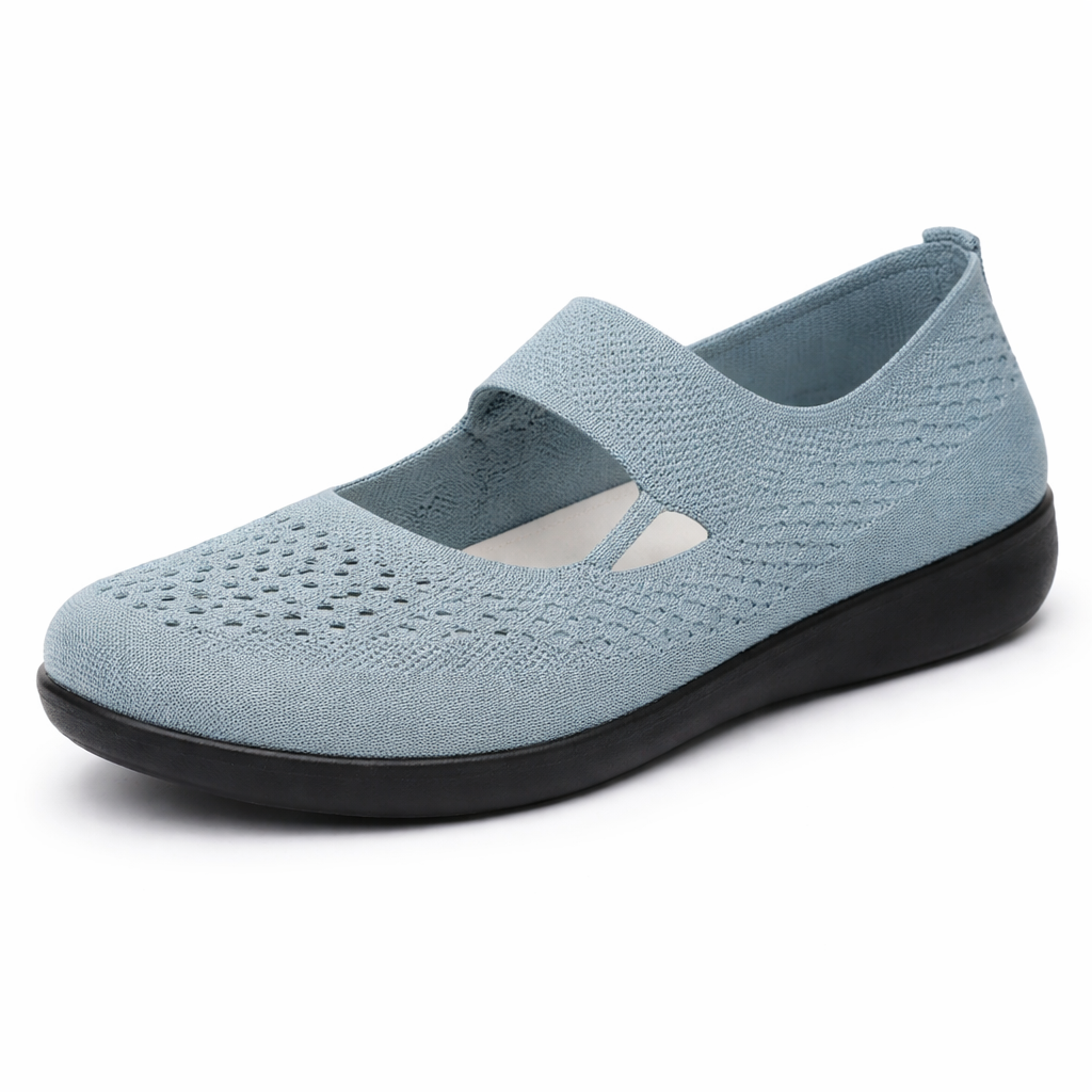 Orthopedic Breathable Knit Flats – Lightweight Slip-On Comfort Walking Shoes