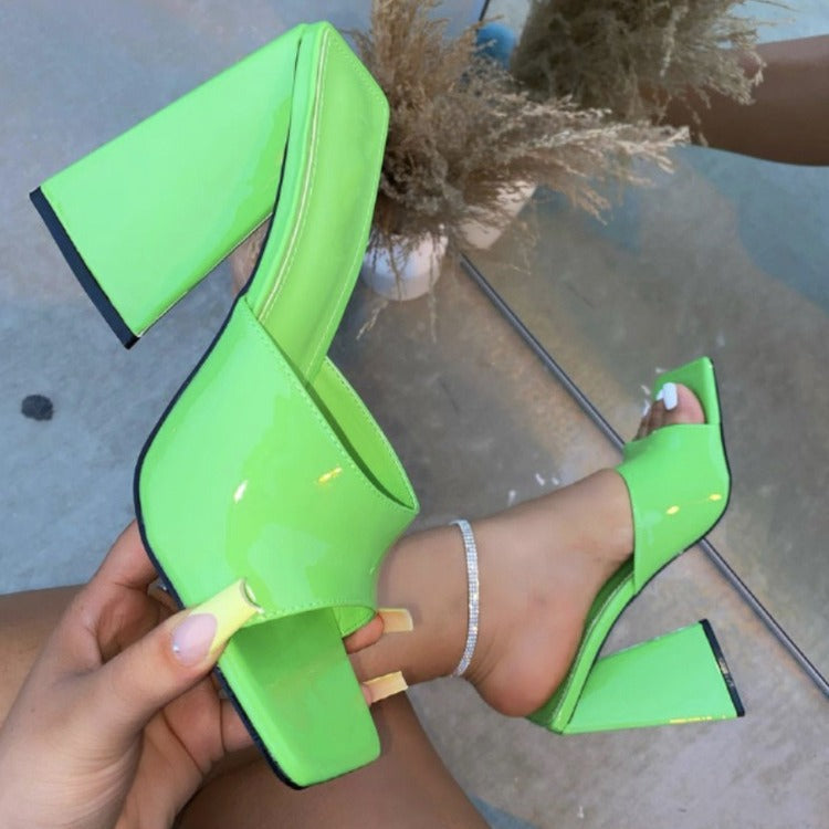 Lyselle | Women’s Orthopedic Patent Block Heel Sandals