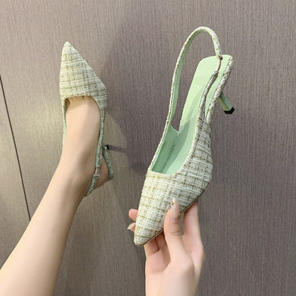 Tinsley | Women’s Orthopedic Woven Pointed Toe Slingback Heels