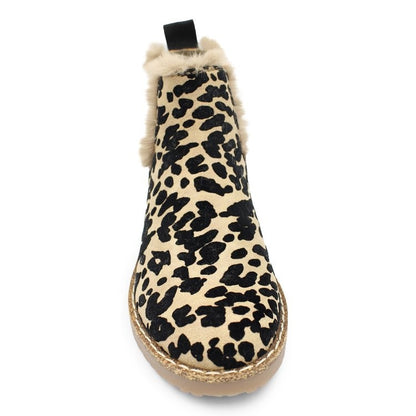 OrthoCare Leopard Suede Boots - Warm & Supportive