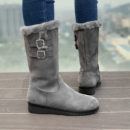 Minh | Orthopedic Faux-Fur Buckle Mid-Calf Winter Boots