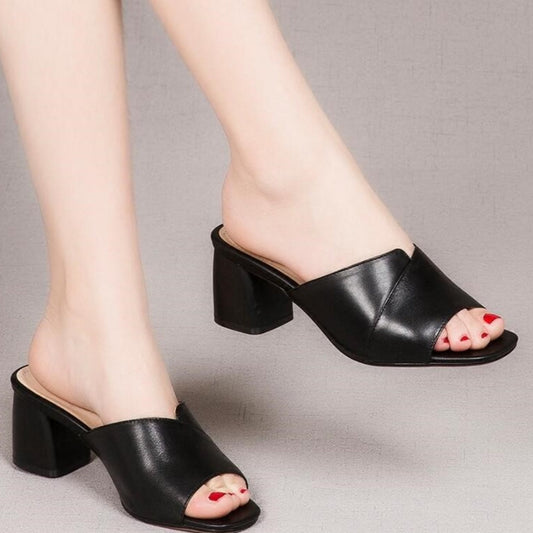 Ulissea | Women’s Orthopedic Open Toe Block Heel Mule Sandals