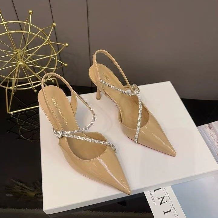 Calyra | Women’s Orthopedic Rhinestone Pointed Toe Slingback Heels
