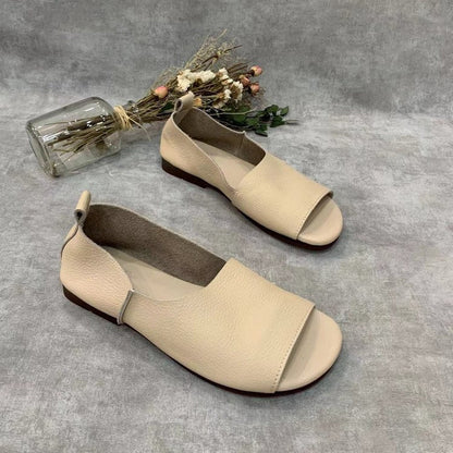 OrthoCare Soft Leather Open-Toe Comfort Shoes