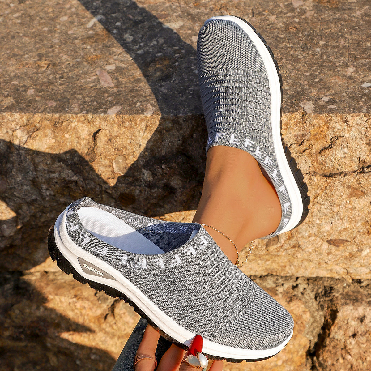 OrthoCare Knit Slip-On Sneakers – Breathable Lightweight Walking Shoes