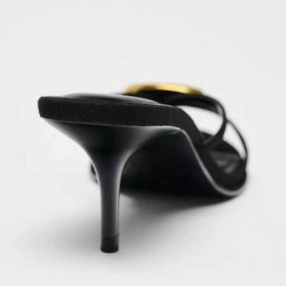 Quirina | Women’s Orthopedic Gold Accent Strappy Stiletto Sandals