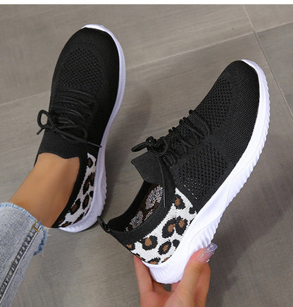 OrthoCare White Leopard Print Sneakers - Unique And Stylish