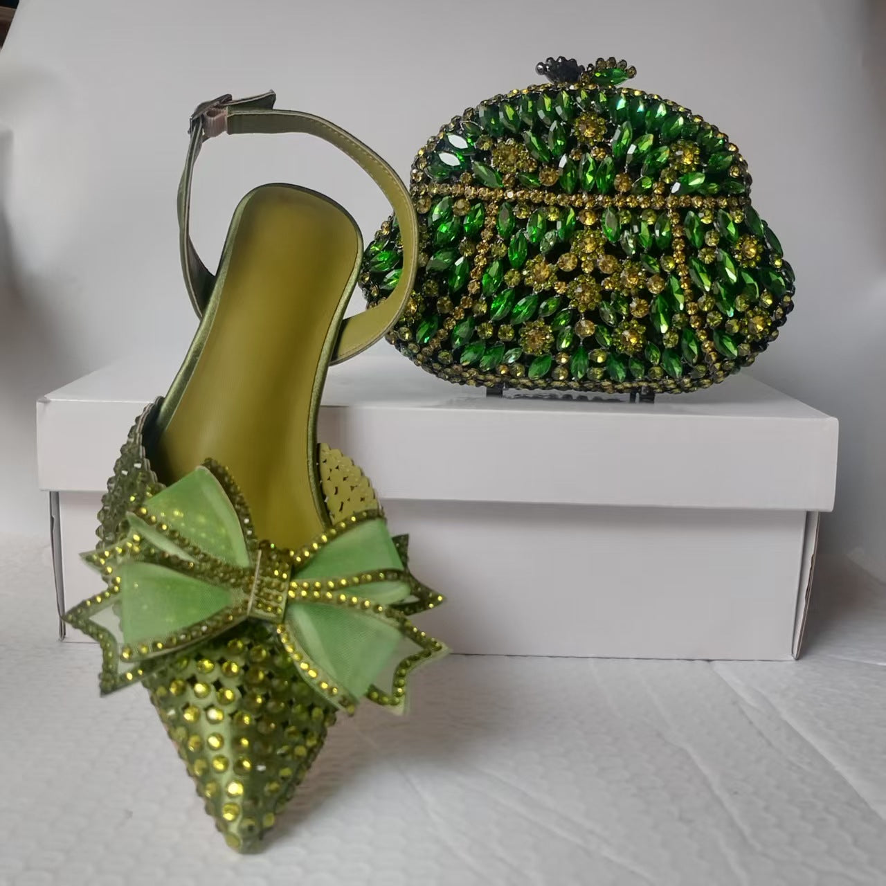 Finette | Women’s Orthopedic Rhinestone Pointed Toe Slingback Heels