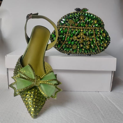 Finette | Women’s Orthopedic Rhinestone Pointed Toe Slingback Heels