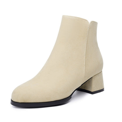 OrthoCare Suede Boots - Pointed Toe, Side Zipper