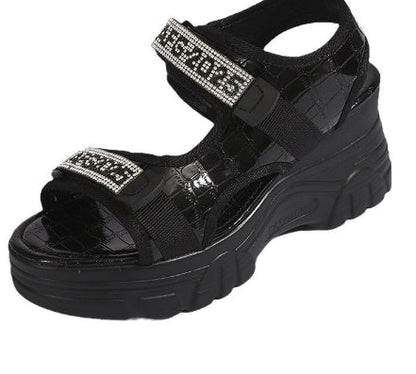 OrthoCare Wedge Heel Sandals With Rhinestones