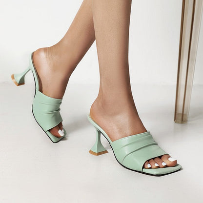Ainsley | Women’s Orthopedic Square Toe Kitten Heel Mule Sandals
