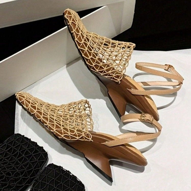 OrthoCare | Woven Pointed Toe Slingback Flats