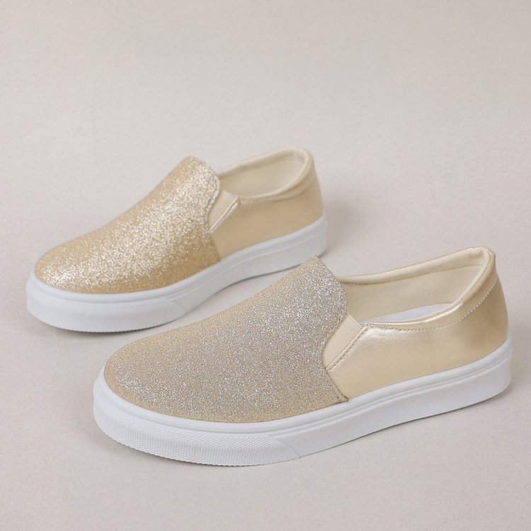 OrthoCare Round-Toe Flat Shoes With Sequins - Unique Elegance
