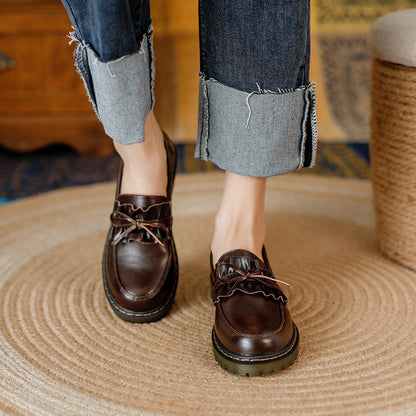 OrthoCare Leather Loafers - Chunky Heel Comfort