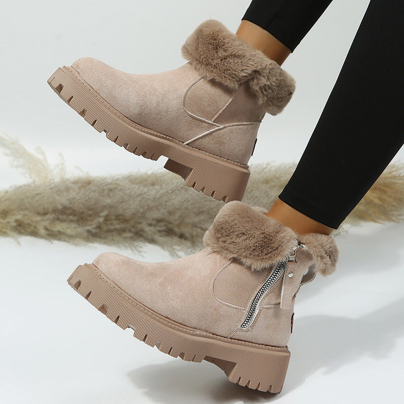 Martha | Faux-Fur Zip Orthopedic Winter Ankle Boots