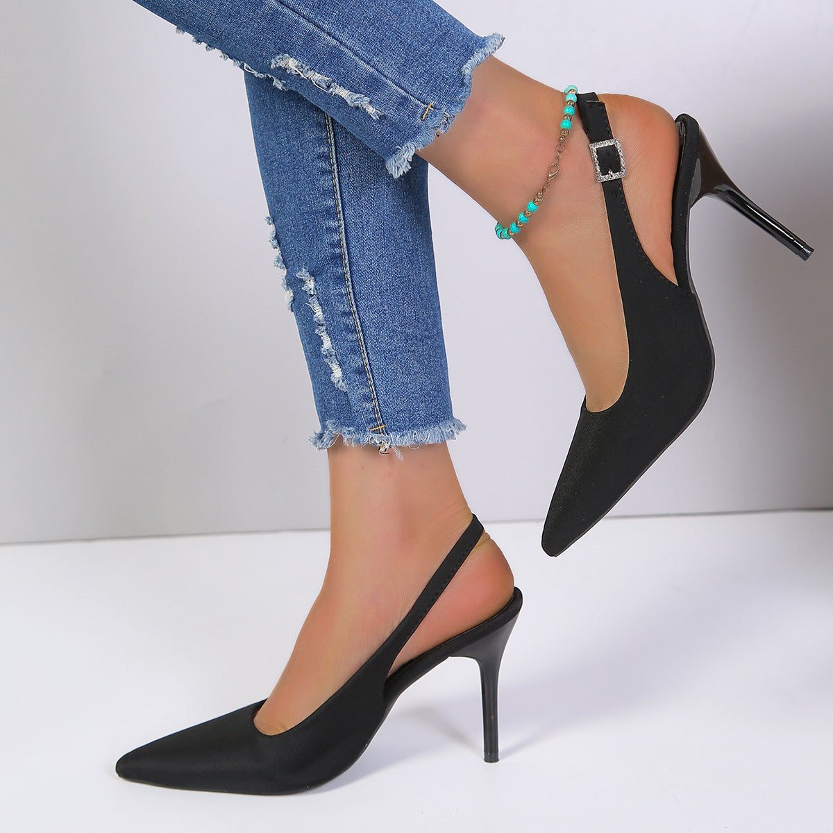 Andrea | Orthopedic Sleek Slingback Stiletto Heels with Pointed Toe