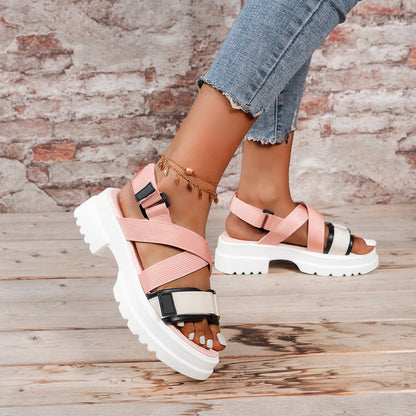 Ysaline | Women’s Orthopedic Chunky Platform Cross Strap Sandals