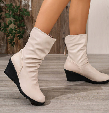 OrthoCare Wedge Ankle Boots - Fur-Lined Comfort