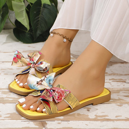 OrthoCare Colorful Bow Flat Slide Sandals