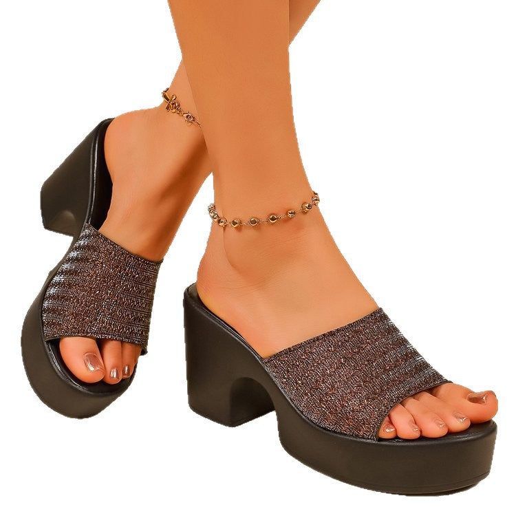 Ornella | Women’s Orthopedic Glitter Platform Mule Heels