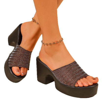 Ornella | Women’s Orthopedic Glitter Platform Mule Heels