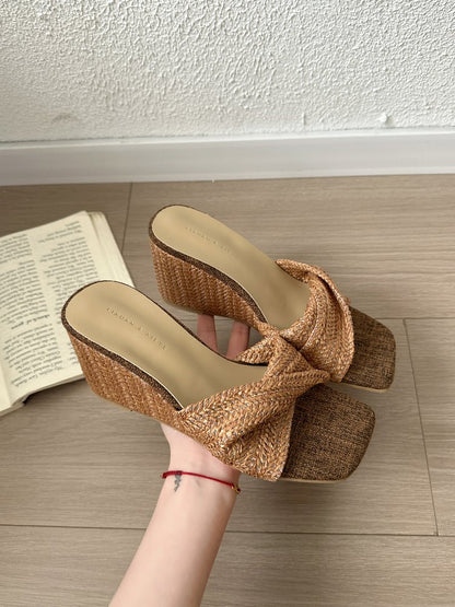Cressa | Women’s Orthopedic Bow Wedge Slide Sandals