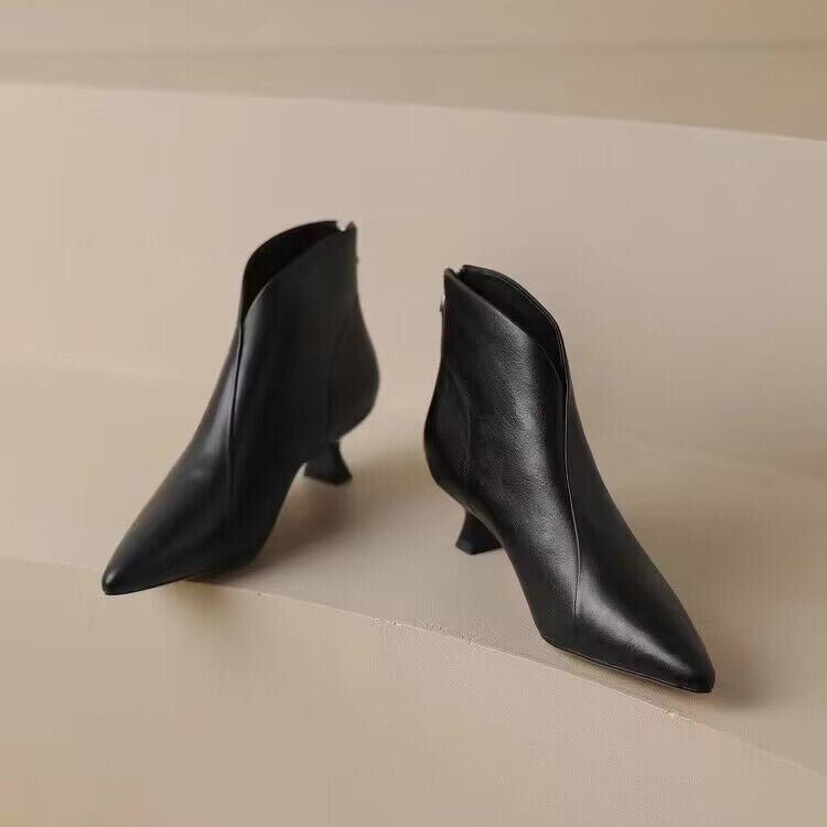 OrthoCare Chic French-Style Kitten Heel Ankle Boots