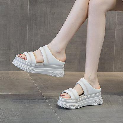 OrthoCare Double Strap Platform Comfort Slide Sandals
