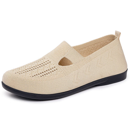 Orthopedic Knit Mary Jane Flats – Breathable Slip-On Comfort Walking Shoes