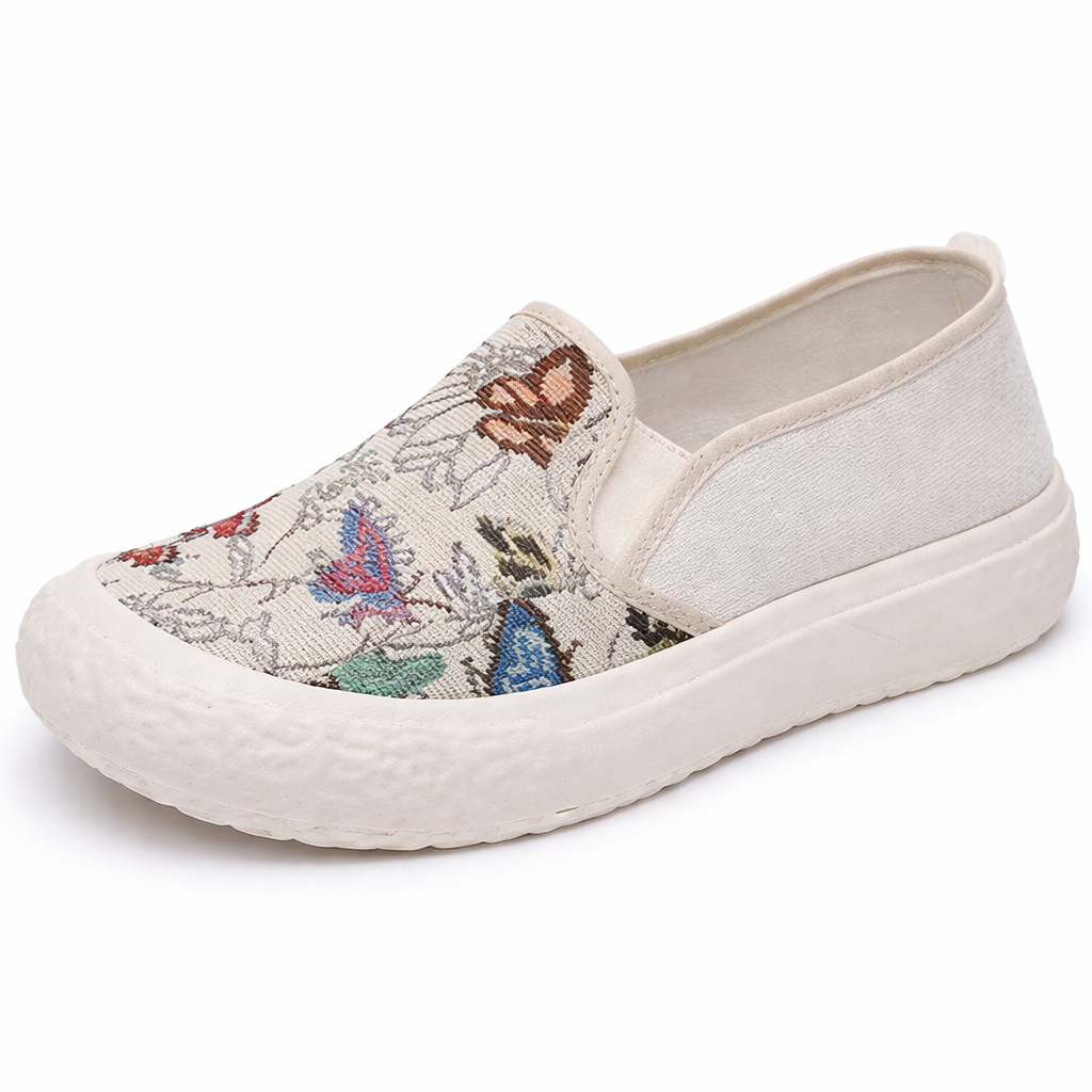 Orthopedic Printed Slip-On Shoes – Lightweight Breathable Everyday Comfort Flats