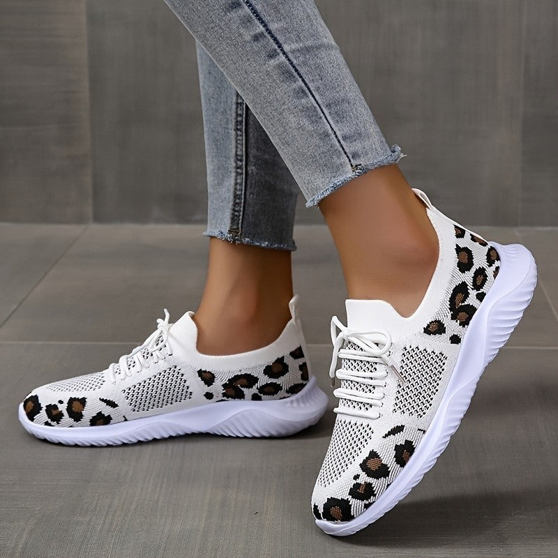 OrthoCare White Leopard Print Sneakers - Unique And Stylish