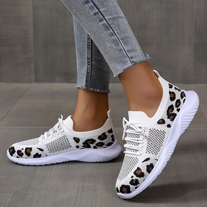 OrthoCare White Leopard Print Sneakers - Unique And Stylish