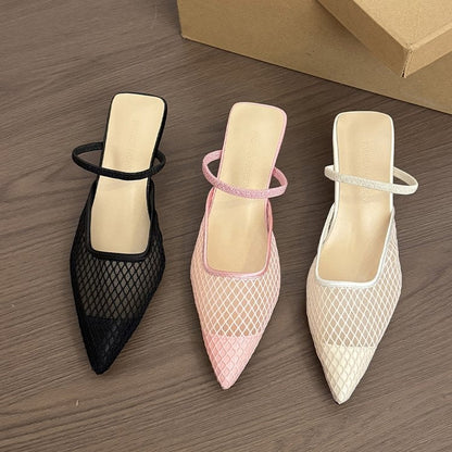 Delyth | Women’s Orthopedic Mesh Pointed Toe Slingback Heels