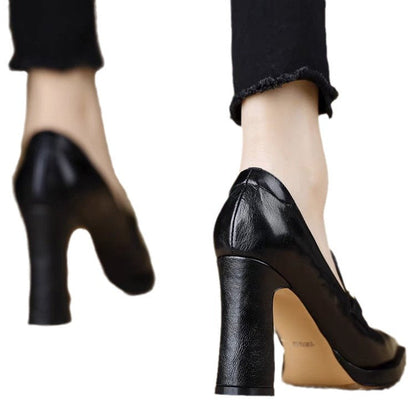 OrthoCare Retro Chunky Heeled Professional Pumps