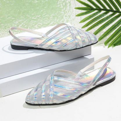 Davina | Women’s Orthopedic Metallic Woven Slingback Flats