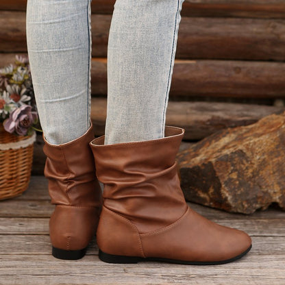 OrthoCare Flat Boots - Slip-On Western Comfort