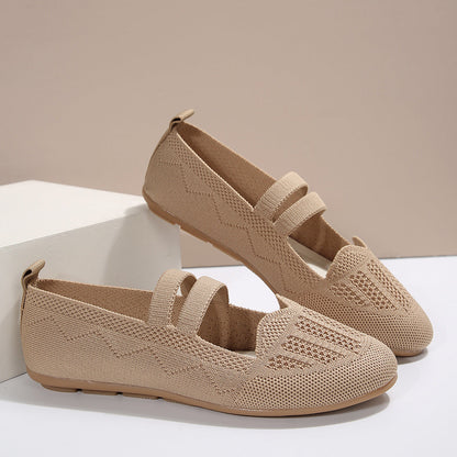 OrthoCare Women’s Knit Mary Jane Flats – Breathable Lightweight Comfort Shoes