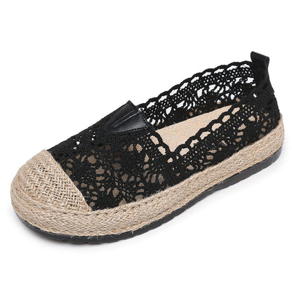 OrthoCare Lace Crochet Espadrille Slip-On Flats