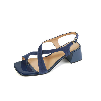OrthoCare Chunky Heeled Sandals With Criss-Cross Straps