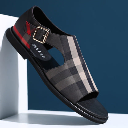 Briallen | Men’s Orthopedic Plaid Cutout Comfort Sandals
