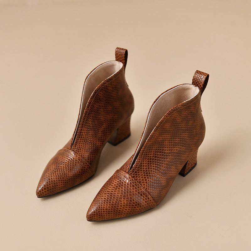 OrthoCare Martin Heeled Ankle Boots With V-Cutout