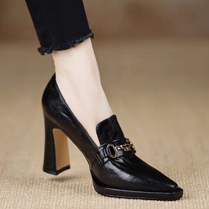 OrthoCare Retro Chunky Heeled Professional Pumps