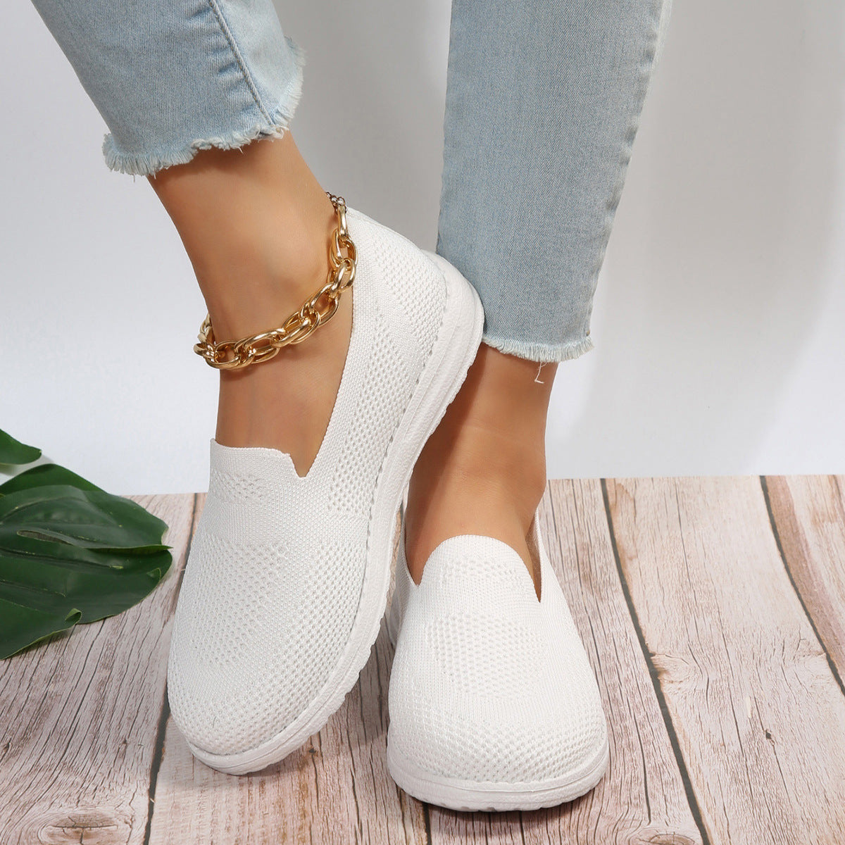 Orthopedic Knit Slip-On Shoes – Lightweight Breathable Everyday Comfort Sneakers